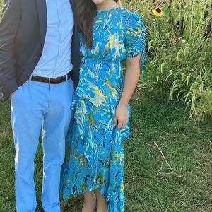 Tanya Taylor Floral Midi Length Dress